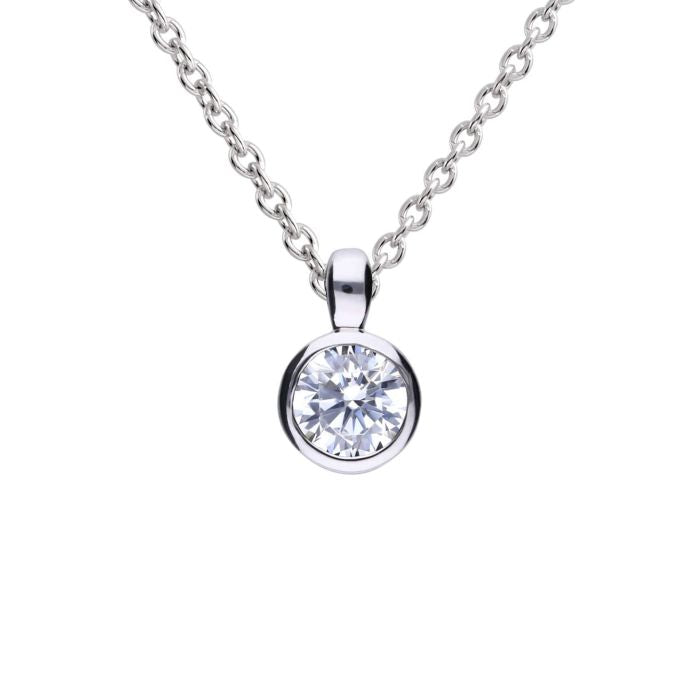 Diamonfire Silver Rubover Bezel Pendant