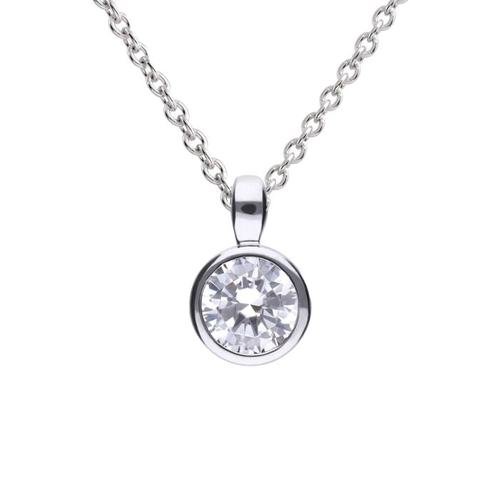 Diamonfire Silver Rubover Bezel Pendant