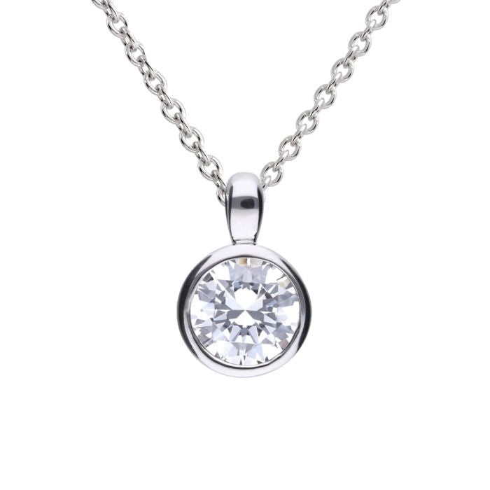 Diamonfire Silver Rubover Bezel Pendant