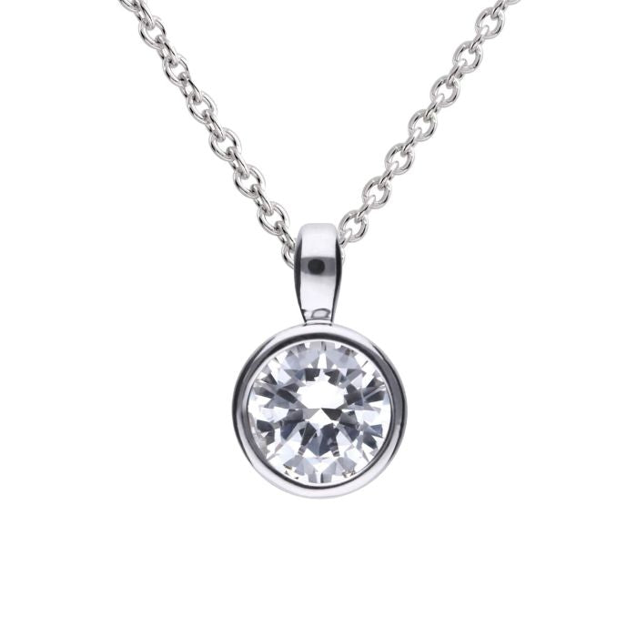 Diamonfire Silver Rubover Bezel Pendant