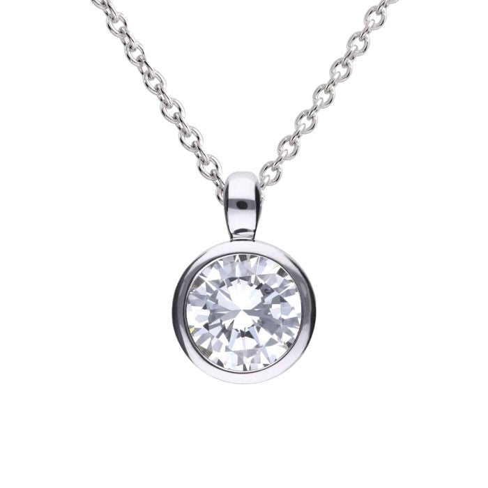 Diamonfire Silver Rubover Bezel Pendant