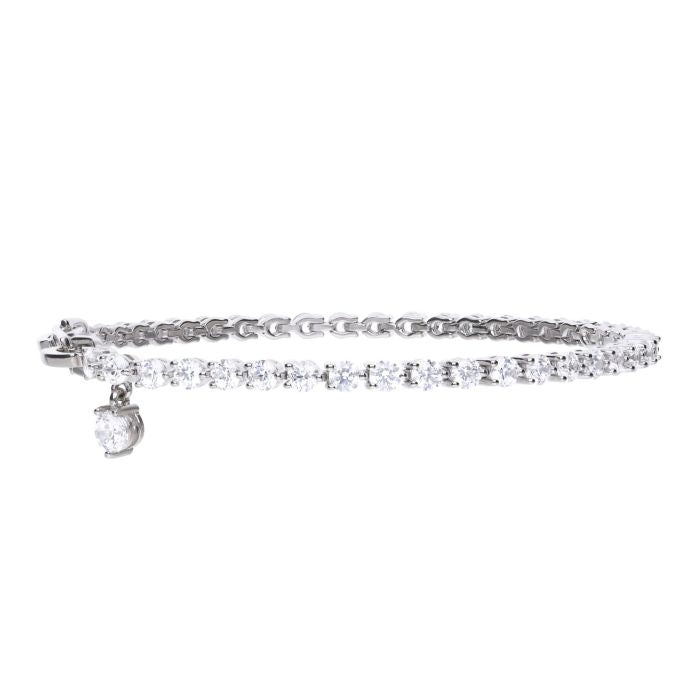 Diamonfire Silver Charm Tennis Bracelet