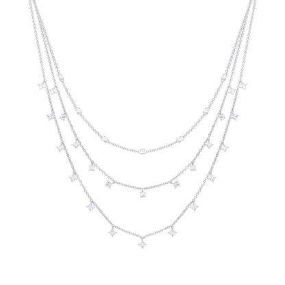 Diamonfire Triple Row Layered Necklace