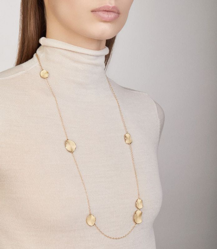 Annamaria Cammilli Long Velvet Necklace in 18ct Orange Apricot Gold