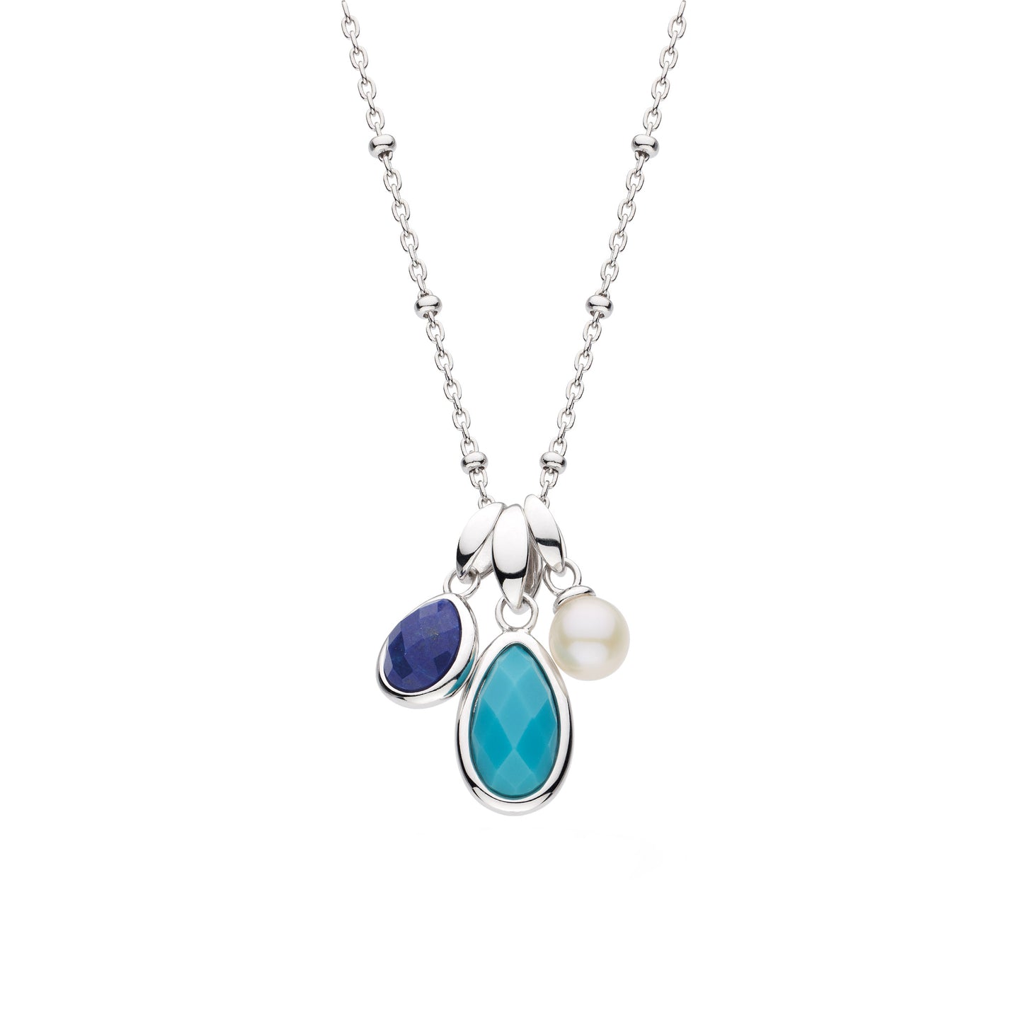 Kit Heath Pebble Azure Gemstone Trio Necklace