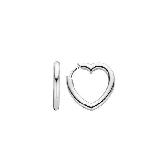 Ti Sento Heart Hoop Silver Earrings