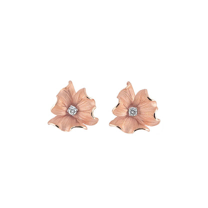 Annamaria Cammilli Grace Flower Earrings in 18ct Pink Champagne Gold