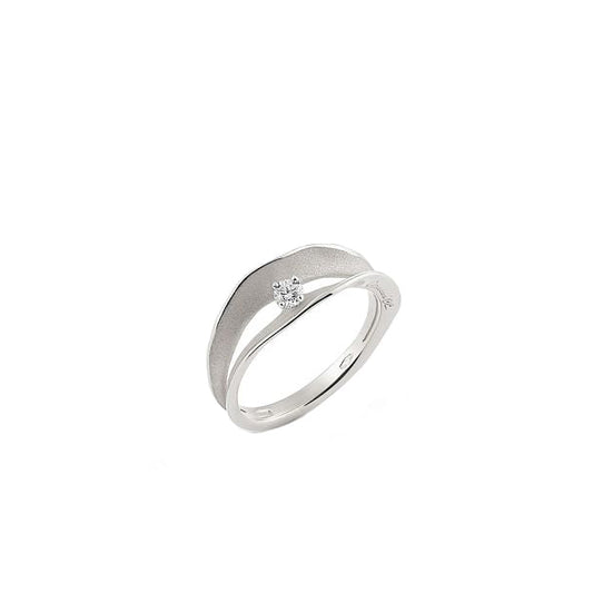 Annamaria Cammilli Single Stone Dune Ring in 18ct White Ice Gold