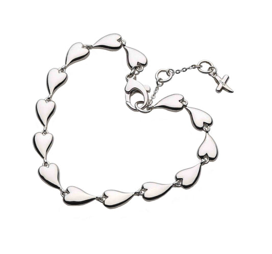 Kit Heath Desire Kiss Linking Hearts Bracelet in Silver